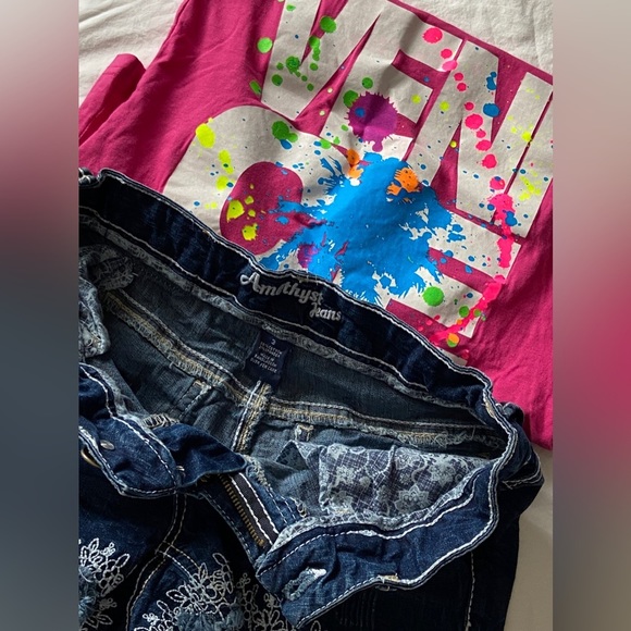 NWT JR’s Sz-3 “Amethyst” DenimShorts & Lightly PreLoved VeniceBeach CA Tank Sz-S - Picture 8 of 16